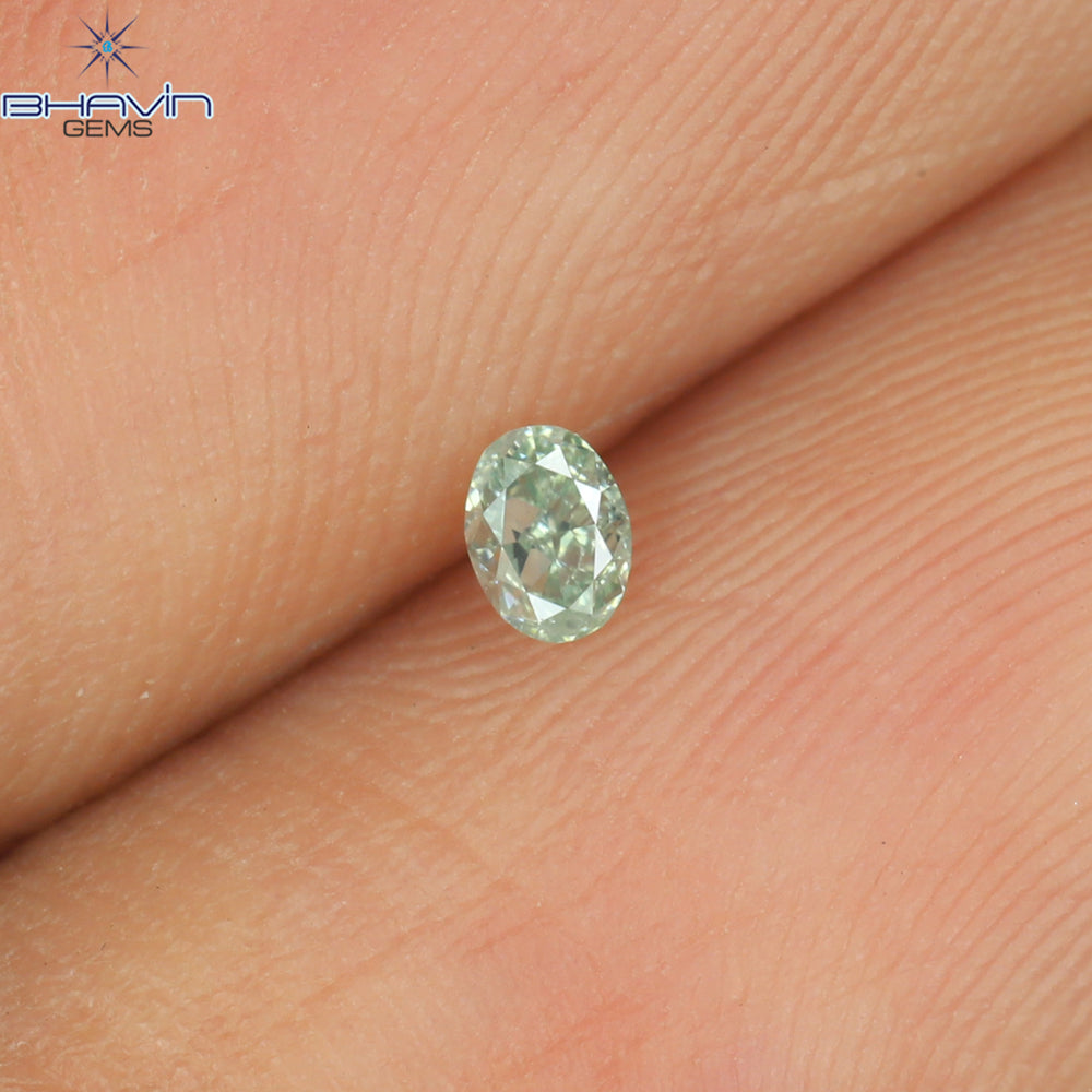 0.08 CT Oval Shape Natural Diamond Green Color VS2 Clarity (2.83 MM)