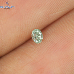 0.08 CT Oval Shape Natural Diamond Green Color VS2 Clarity (2.83 MM)
