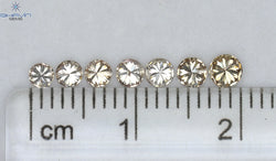 0.56 CT/7 Pcs Round Shape Natural Loose Diamond Brown Pink (Argyle) Color VS2 Clarity (3.20 MM)