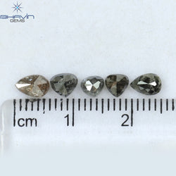1.91 CT/5 PCS Mix Shape Natural Diamond Salt And Pepper Color I3 Clarity (6.00 MM)