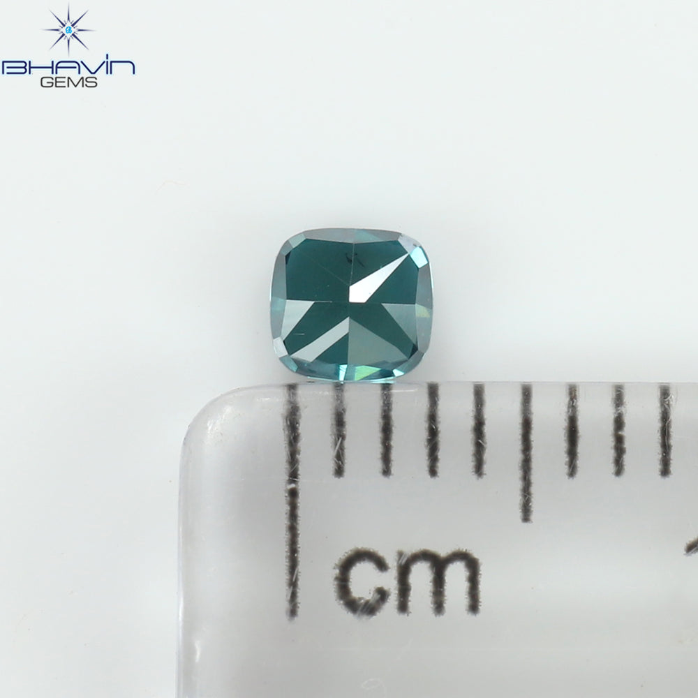 0.22 CT クッション シェイプ ナチュラル ダイヤモンド ブルー カラー VS2 クラリティ (3.53 MM)