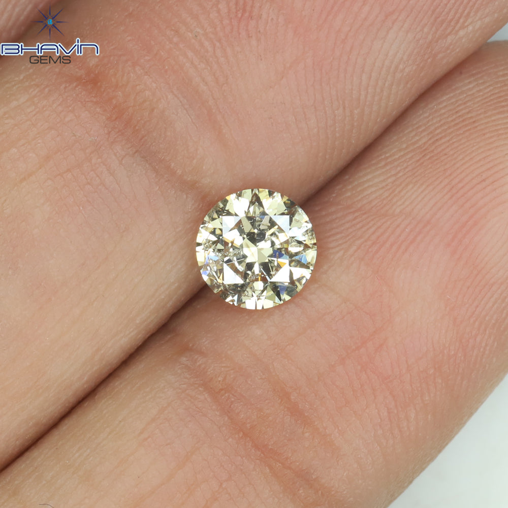 0.70 CT Round Shape Natural Diamond Brown Color I1 Clarity (5.57 MM)