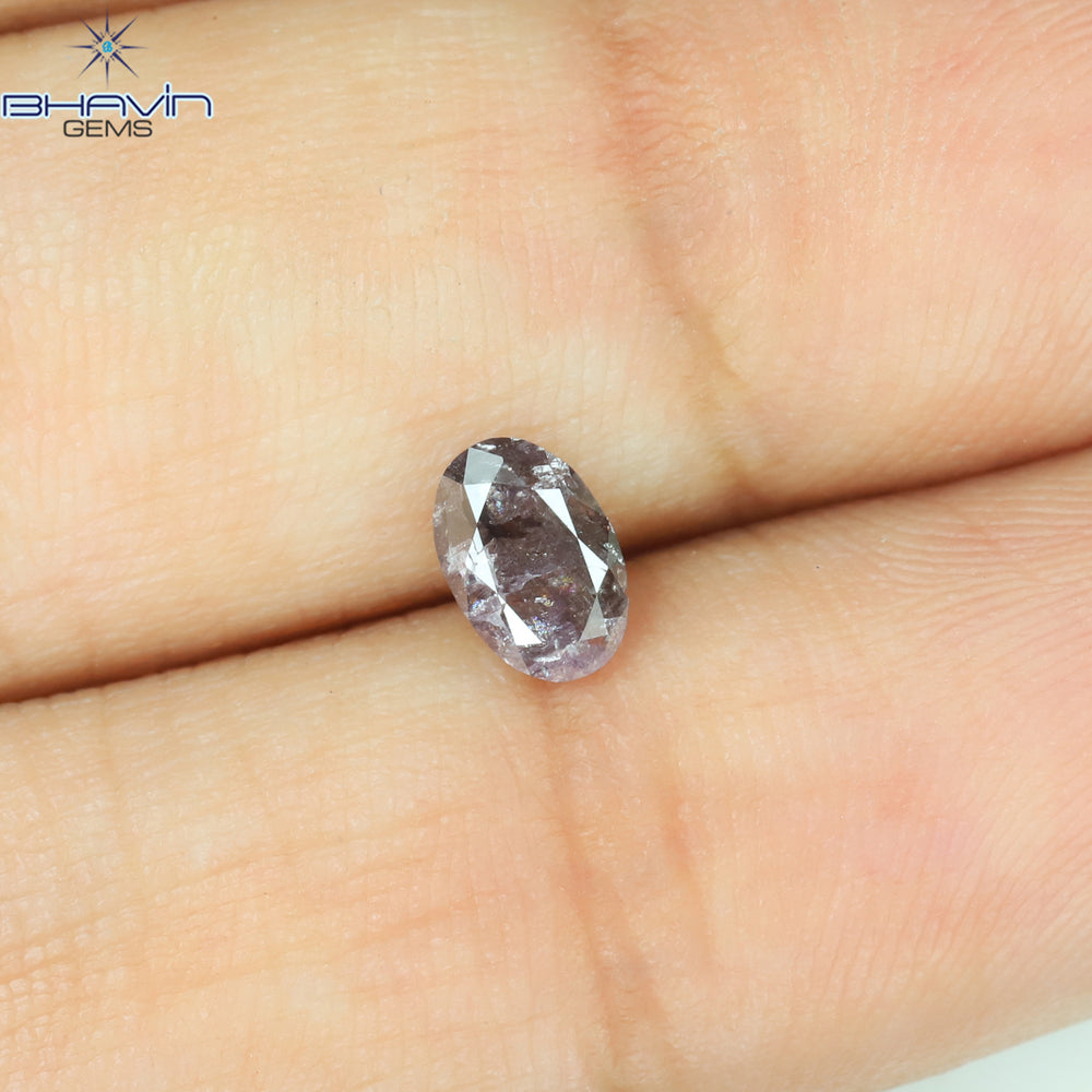 0.48 CT Oval Shape Natural Diamond Pink Color I3 Clarity (5.92 MM)