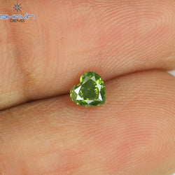 0.33 CT Heart Shape Natural Diamond Green Color SI2 Clarity (4.08 MM)