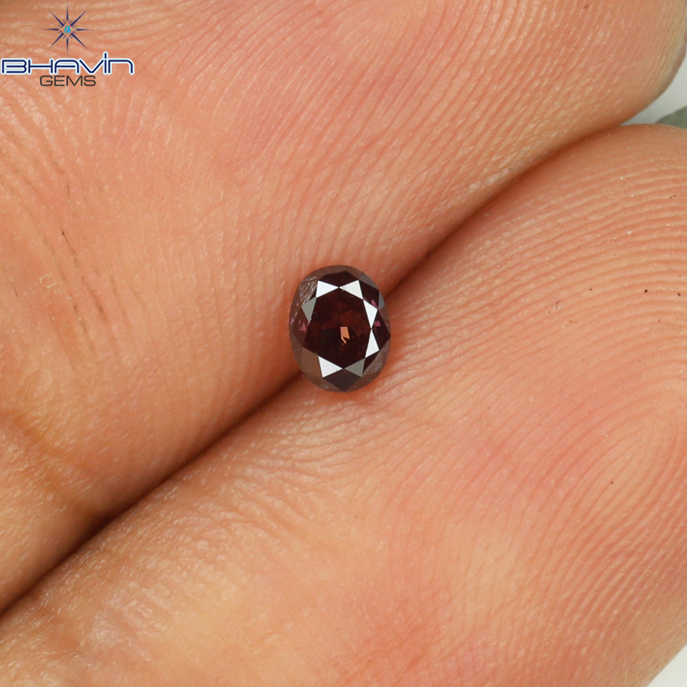 0.12 CT Oval Shape Natural Diamond Enhanced Pink Color VS2 Clarity (3.47 MM)
