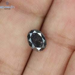 1.00 CT Oval Shape Natural Diamond Salt And Pepper Color I3 Clarity (6.80 MM)