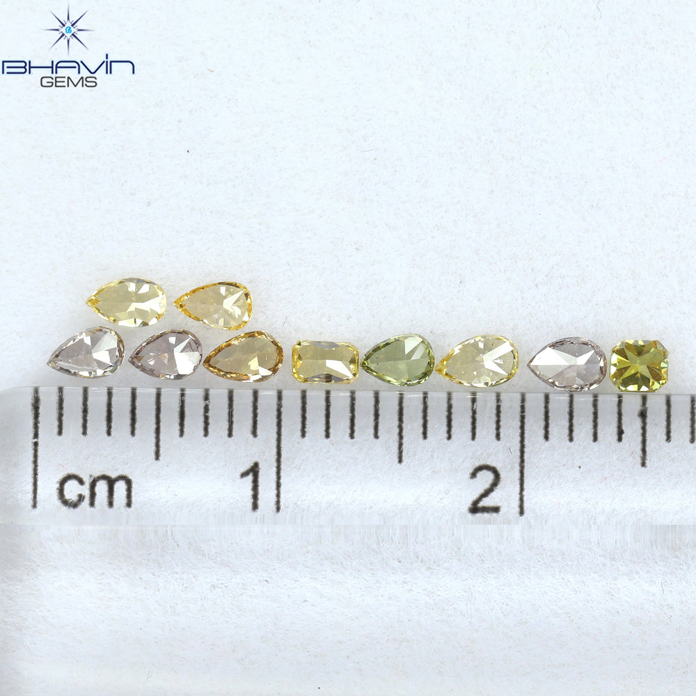 0.65 CT/10 Pcs Mix Shape Natural Diamond Mix Color VS2 Clarity (3.43 MM)