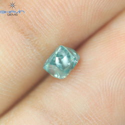 0.57 CT, Rough Shape, Natural Diamond, Greenish Blue Color, VS2 Clarity (4.54 MM)