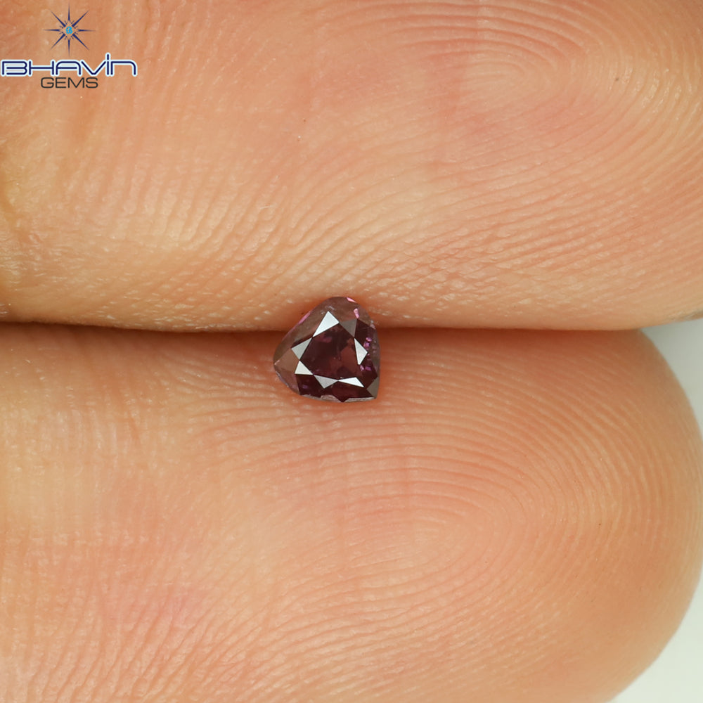 0.12 CT Heart Shape Natural Loose Diamond Pink Color SI2 Clarity (3.02 MM)
