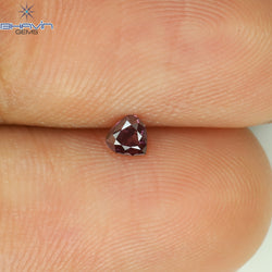 0.12 CT Heart Shape Natural Loose Diamond Pink Color SI2 Clarity (3.02 MM)