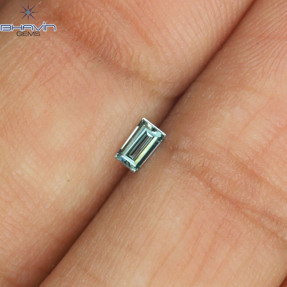 0.08 CT Baguette Shape Natural Diamond Blue Color VS1 Clarity (3.35 MM )