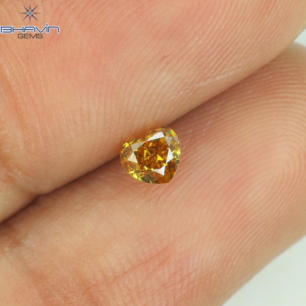 0.29 CT Heart Shape Natural Loose Diamond Orange Color VS1 Clarity (3.88 MM)