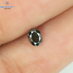 0.20 CT Oval Shape Natural Diamond Green Color I1 Clarity (4.02 MM)
