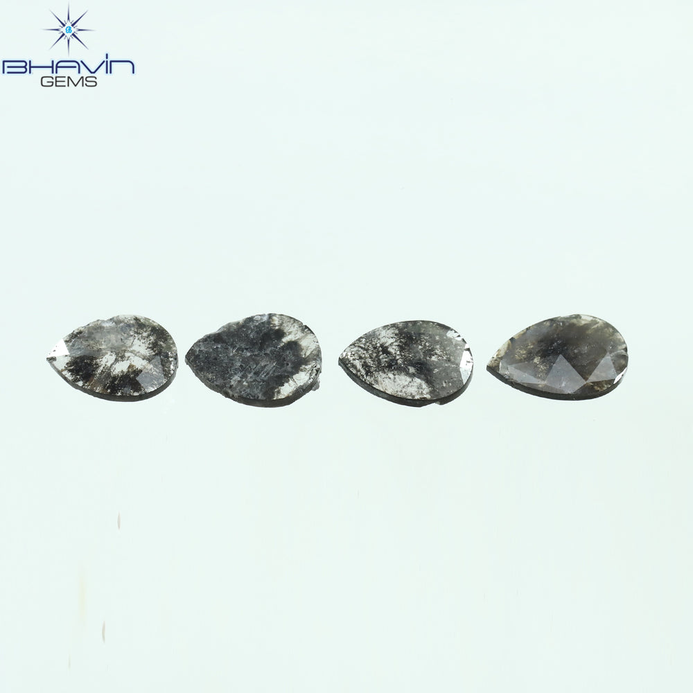 0.92 CT スライス形状 天然ダイヤモンド ソルト アンド ペッパー カラー I3 クラリティ (10.75 MM)