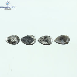 0.92 CT スライス形状 天然ダイヤモンド ソルト アンド ペッパー カラー I3 クラリティ (10.75 MM)