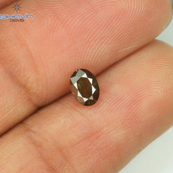 0.37 CT Oval Shape Natural Diamond Brown Color I2 Clarity (5.00 MM)