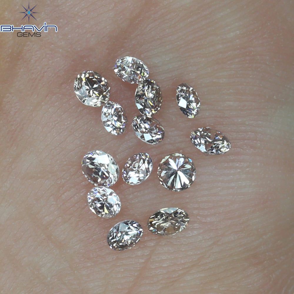 0.52 CT/13 Pcs Round Shape Natural Loose Diamond Brown Pink (Argyle) Color VS2 Clarity (2.35 MM)