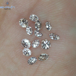 0.52 CT/13 Pcs Round Shape Natural Loose Diamond Brown Pink (Argyle) Color VS2 Clarity (2.35 MM)
