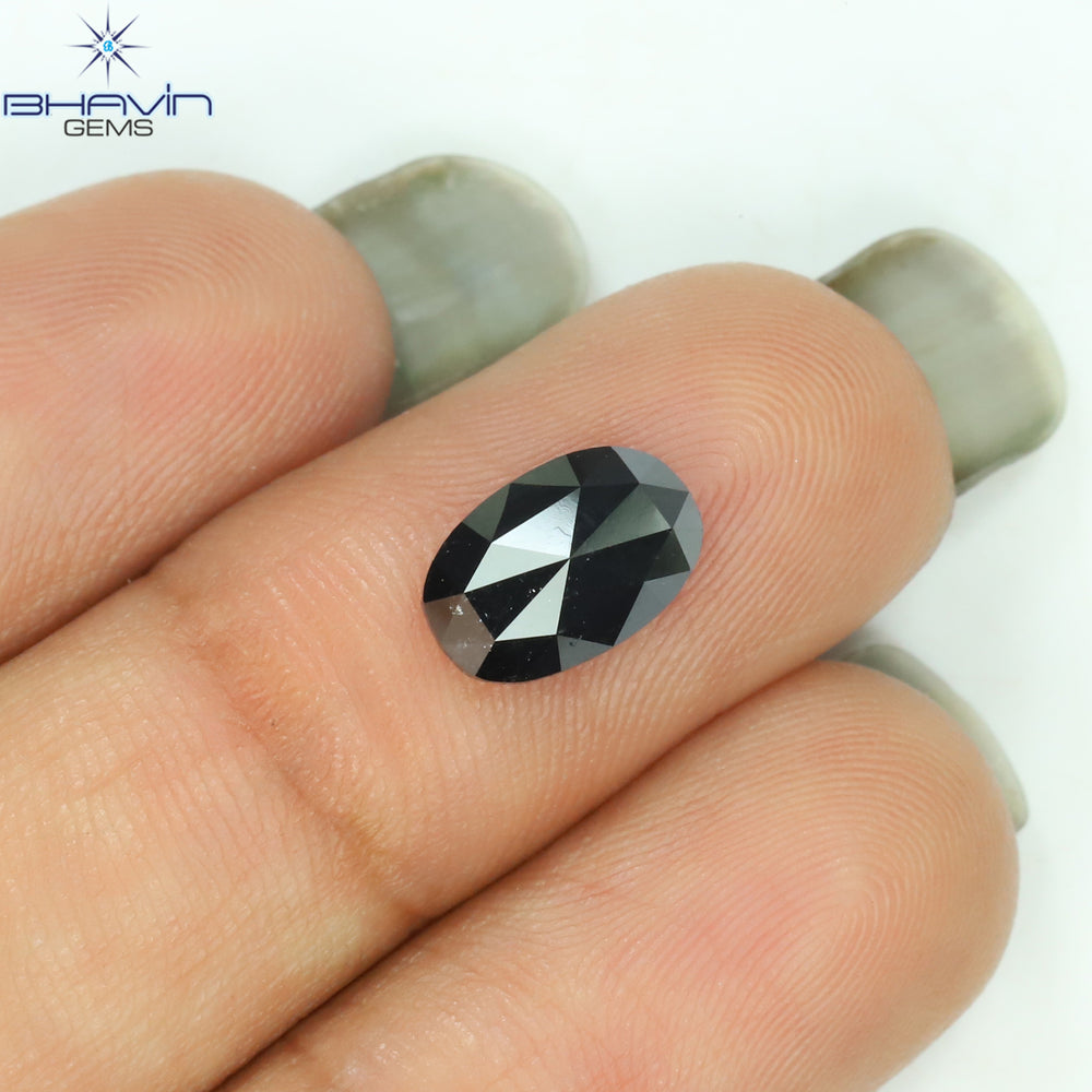 1.66 CT Oval Diamond Natural Diamond Black Diamond Clarity Opaque (9.06 MM)
