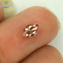 0.63 CT Pear Shape Natural Loose Diamond Peach Color I3 Clarity (6.43 MM)