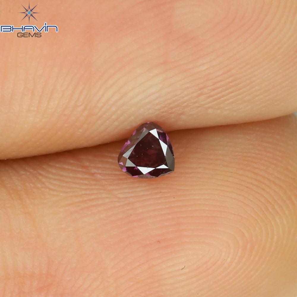 0.11 CT Heart Shape Natural Loose Diamond Pink Color VS2 Clarity (2.89 MM)