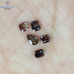 0.42 CT/4 ピース ミックス シェイプ ナチュラル ダイヤモンド ピンク カラー SI クラリティ (3.83 MM)