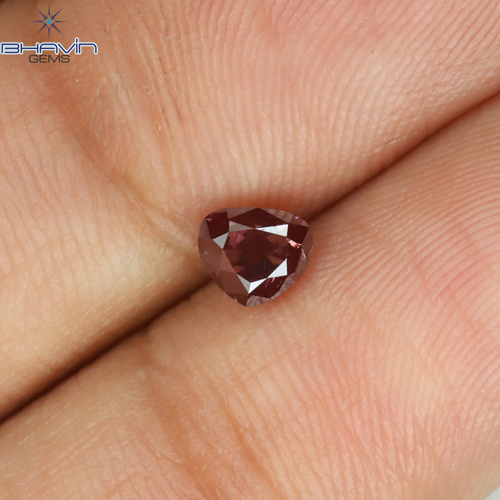 0.39 CT Heart Shape Natural Loose Diamond Pink Color VS2 Clarity (4.49 MM)