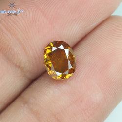 1.02 CT Oval Shape Natural Diamond Orange Color SI2 Clarity (6.56 MM)