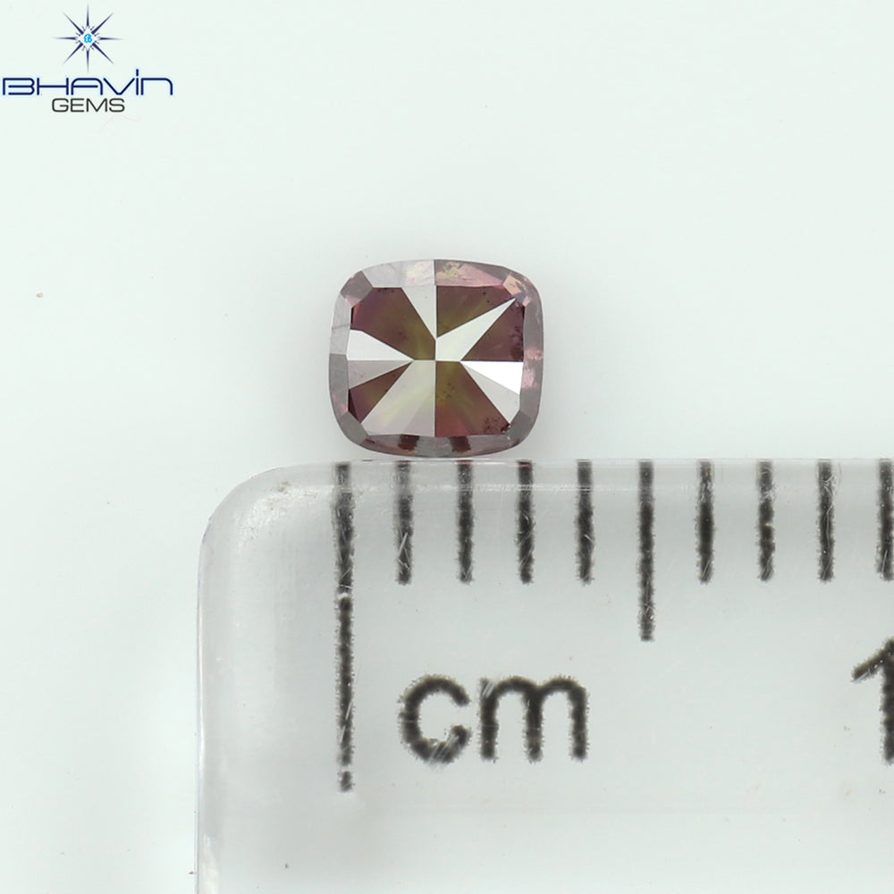 0.24 CT Cushion Shape Natural Diamond Pink Color SI1 Clarity (3.60 MM)