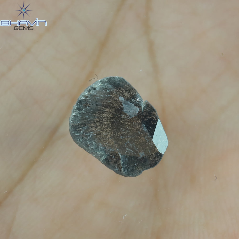 1.28 CT Slice Shape Natural Diamond Salt And Pepper Color I3 Clarity (11.76 MM)
