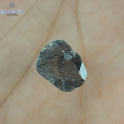 1.28 CT Slice Shape Natural Diamond Salt And Pepper Color I3 Clarity (11.76 MM)