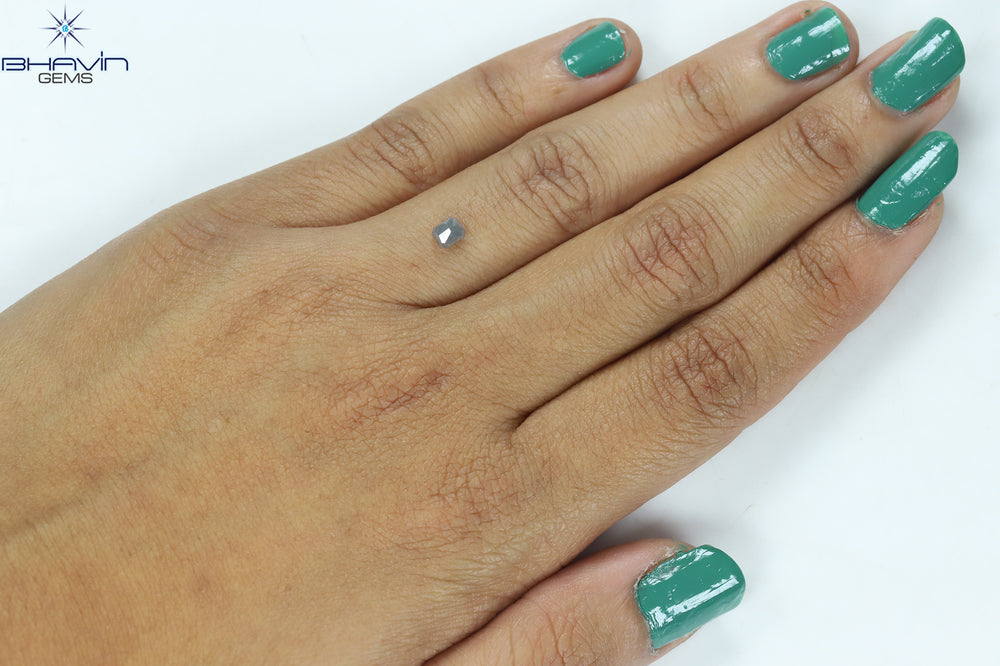 0.35 CT Radiant Shape Natural Diamond Gray Color I3 Clarity (4.00 MM)