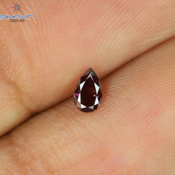 0.17 CT Pear Shape Natural Diamond Enhanced Pink Color VS2 Clarity (4.50 MM)