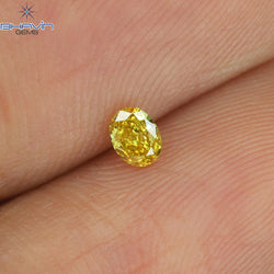 0.11 CT Oval Shape Natural Diamond Orange Yellow Color VS2 Clarity (3.43 MM)