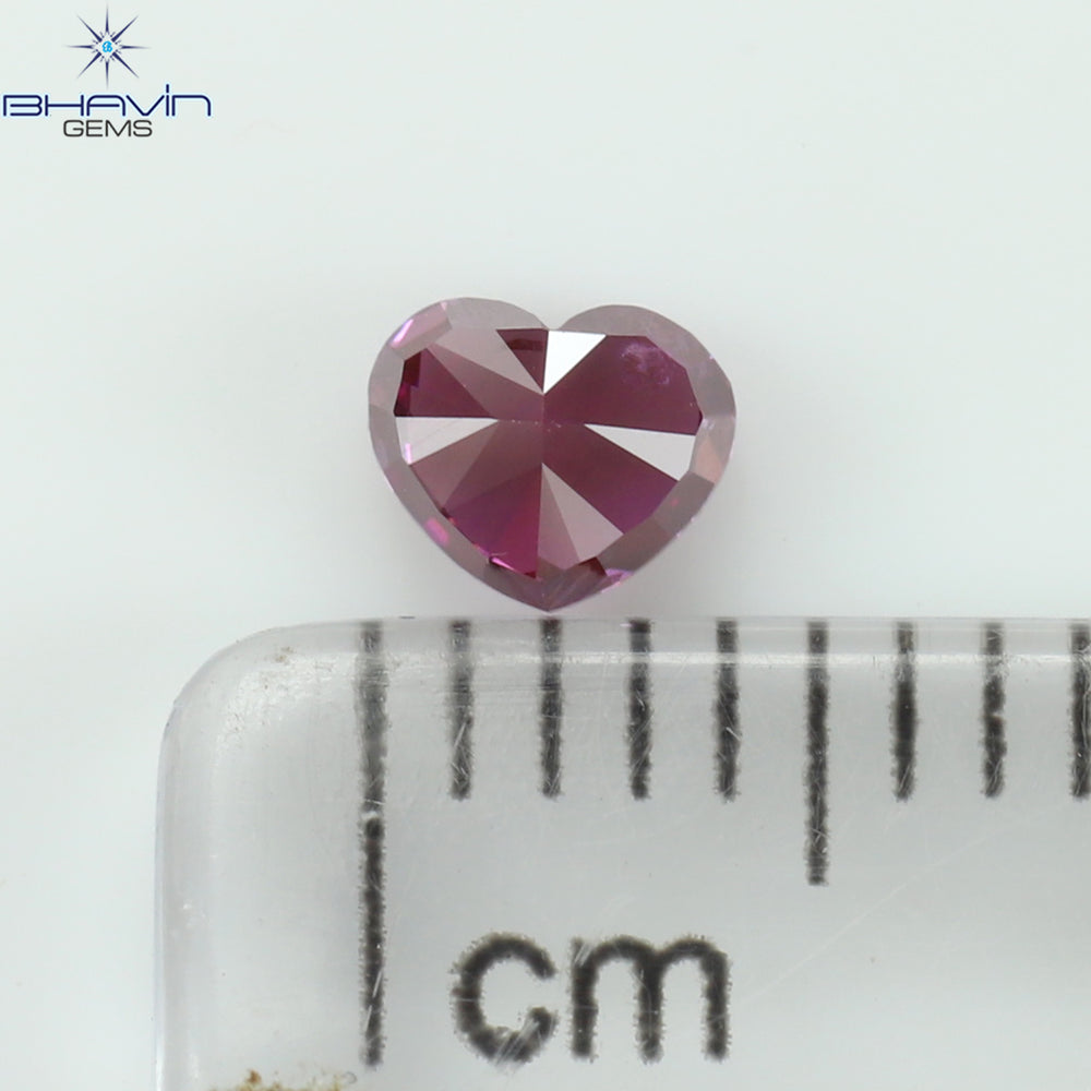 0.31 CT Heart Shape Pink Color Natural Loose Diamond SI1 Clarity (4.20 MM)