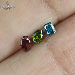 0.39 CT/3 Pcs Mix Shape Natural Diamond Pink Color VS-I1 Clarity (3.85 MM)