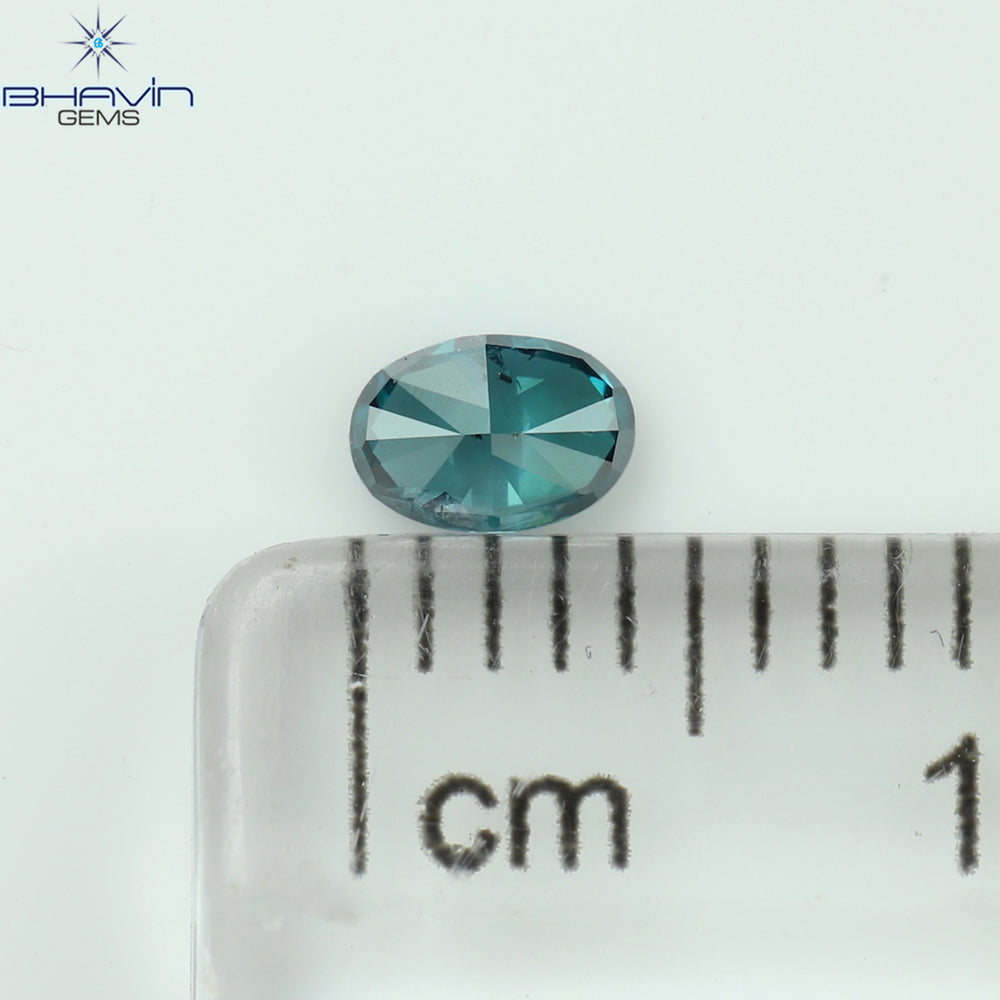 0.19 CT Oval Shape Natural Diamond Blue Color SI1 Clarity (4.26 MM)