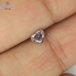 0.23 CT Heart Shape Natural Diamond Pink Color I2 Clarity (4.10 MM)