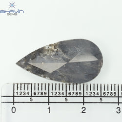 6.38 CT ペア スライス シェイプ ナチュラル ダイヤモンド グレー カラー I3 クラリティ (15.50 MM)