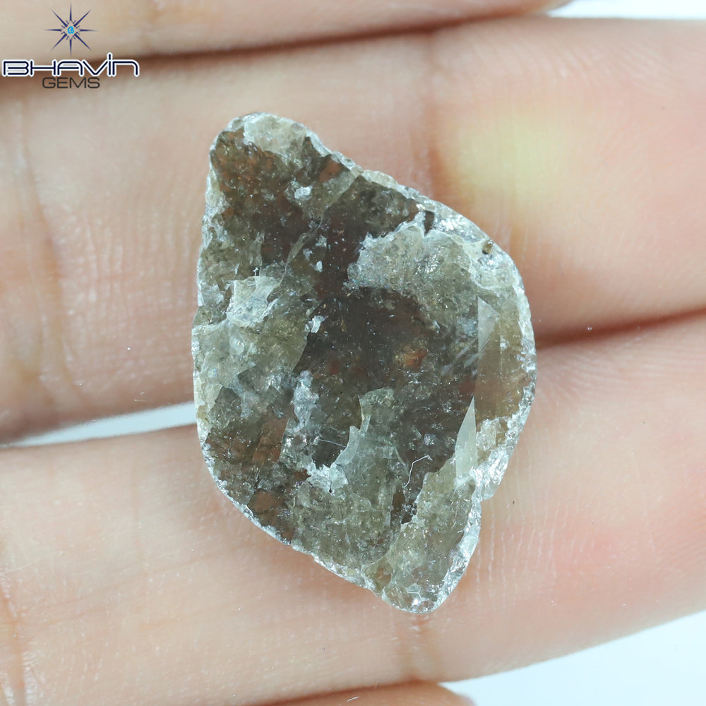 5.26 CT Slice Shape Natural Loose Diamond Brown Color I3 Clarity (23.05 MM)