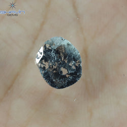 1.06 CT Slice Shape Natural Diamond Salt And Pepper Color I3 Clarity (10.26 MM)