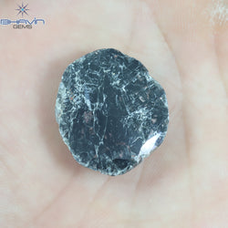 8.69 CT Slice Shape Natural Diamond Salt And Pepper Color I3 Clarity (24.00 MM)