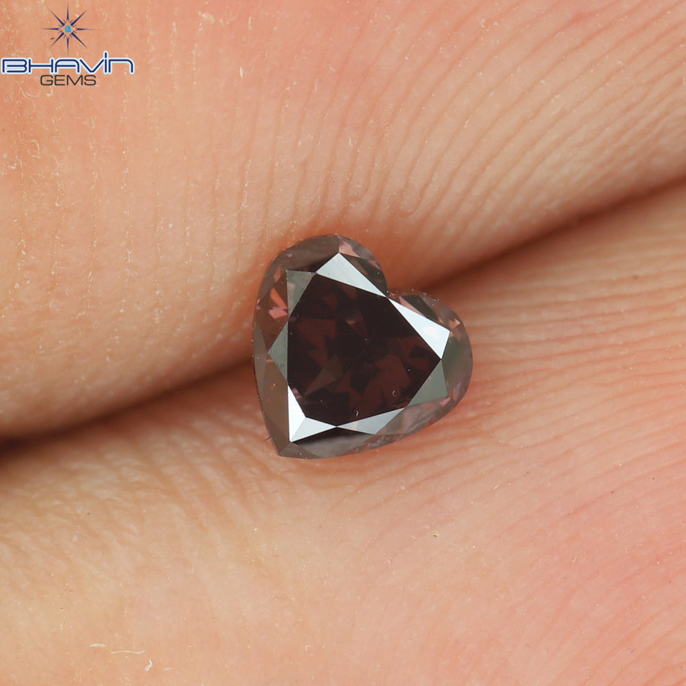 0.23 CT Heart Shape Enhanced Pink Color Natural Loose Diamond VS1 Clarity (3.80 MM)