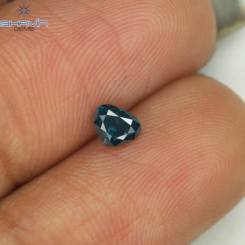 0.27 CT Heart Shape Natural Diamond Enhanced Blue Color I3 Clarity (4.15 MM)