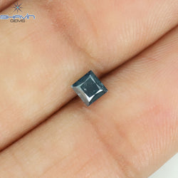 0.30 CT Princess Shape Natural Diamond Blue Color I3 Clarity (3.40 MM )