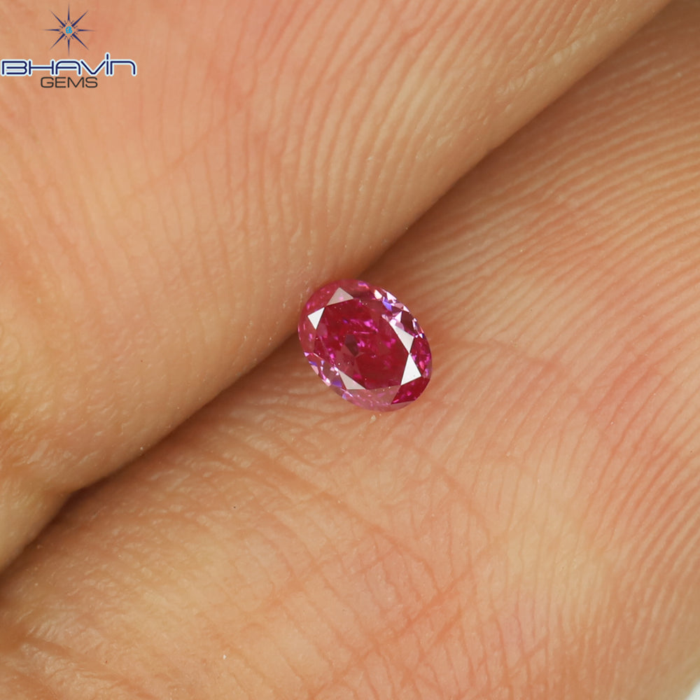 0.08 CT Oval Shape Natural Diamond Pink Color VS1 Clarity (3.16 MM)
