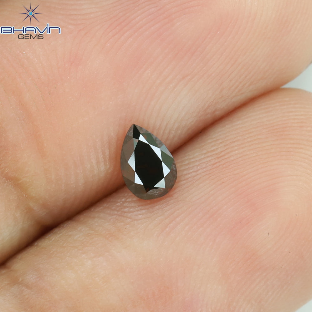 0.29 CT Pear Shape Natural Diamond Enhanced Cognac Color SI1 Clarity (4.76 MM)