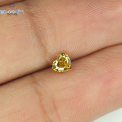 0.26 CT Heart Shape Natural Diamond Orange Color VS2 Clarity (3.68 MM)