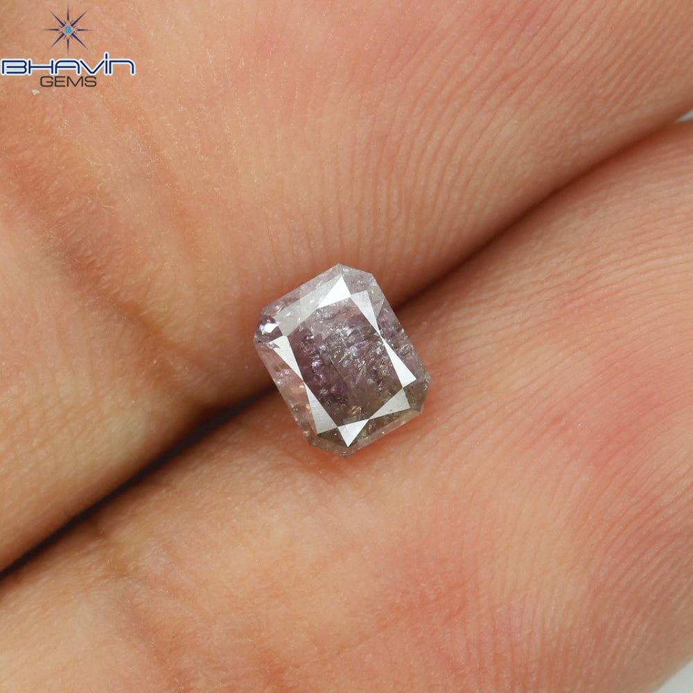 0.46 CT Radiant Shape Natural Diamond Pink Color I3 Clarity (4.67 MM)