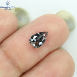 0.64 CT Pear Shape Natural Loose Diamond Salt And Pepper Color I3 Clarity (7.47 MM)